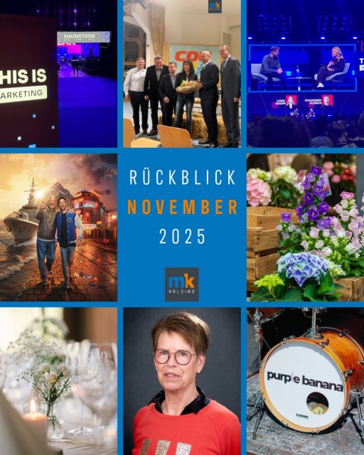 ✨ November Recap – Unser Monat in Momenten
Ein Monat voller Begegnungen, Projekte und neuer Impulse – genau so lieben wir es 🧡💙
🧭 Branchentrends live: Unser Besuch auf der This is Marketing Messe – frische Ideen, starke Inspiration und spannende Gespräche.
🌿 Politischer Austausch: Ein besonderes Event mit dem Minister Ingmar Jung – Themen, die bewegen, und Einblicke, die bleiben.
⚔️ Projektfokus: Vorstellung des TV-Berichts von den Freienfelser Ritterspielen 2025.
📋 Mehr Planbarkeit für euch: Neue Event Checks, die eure Eventplanung noch sicherer und präziser machen.
🌹 Jetzt bewerben: Der Call für Standbewerbungen zum Rosenfest in Steinfurth ist gestartet.
🤝 Team-Spotlight: Wir stellen vor: Christa Schäfer
🎶 Konzert-Tipp: Die Purple Bananas stehen in den Startlöchern – Vorfreude pur.
Der November hat gezeigt: Vielfalt macht unsere Arbeit stark.
➡️ Folgt uns für mehr Einblicke, Event-Know-how und Projektstories.
#Monatsrückblick #Eventagentur #MKHolding #Eventplanung #KMUEvents #HessenEvents #BehindTheScenes #EventInsights #Projektvielfalt #Agenturalltag